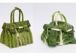 Keren! Seniman Ini Bikin Tas Hermes dari Asparagus hingga Apel