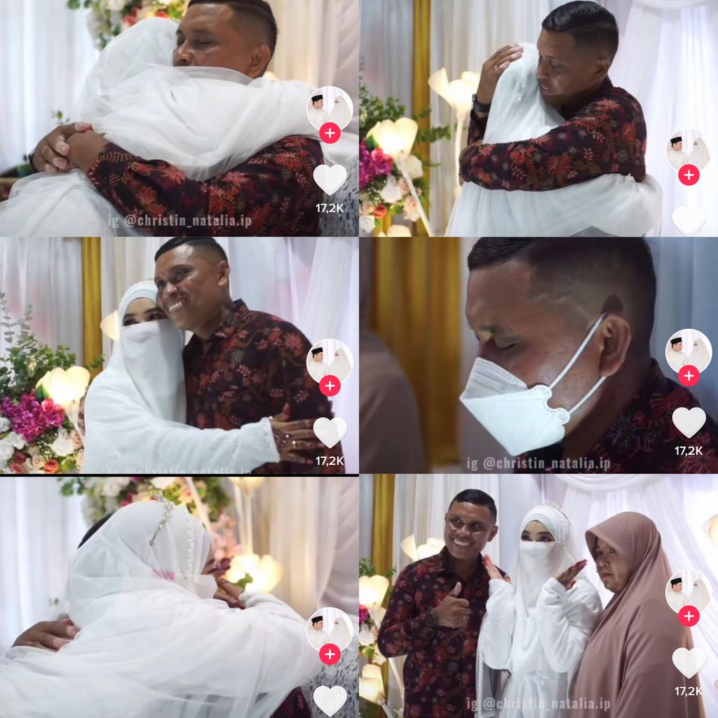 Kisah viral momen haru wanita bercadar ini menikah dan dihadiri oleh bapaknya seorang pendeta.