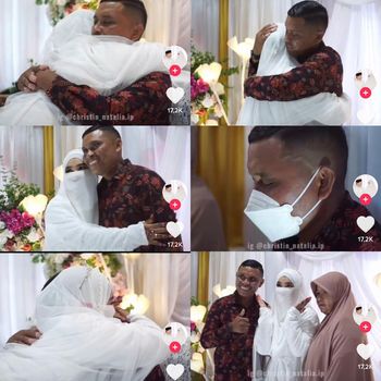 Kisah viral momen haru wanita bercadar ini menikah dan dihadiri oleh bapaknya seorang pendeta.
