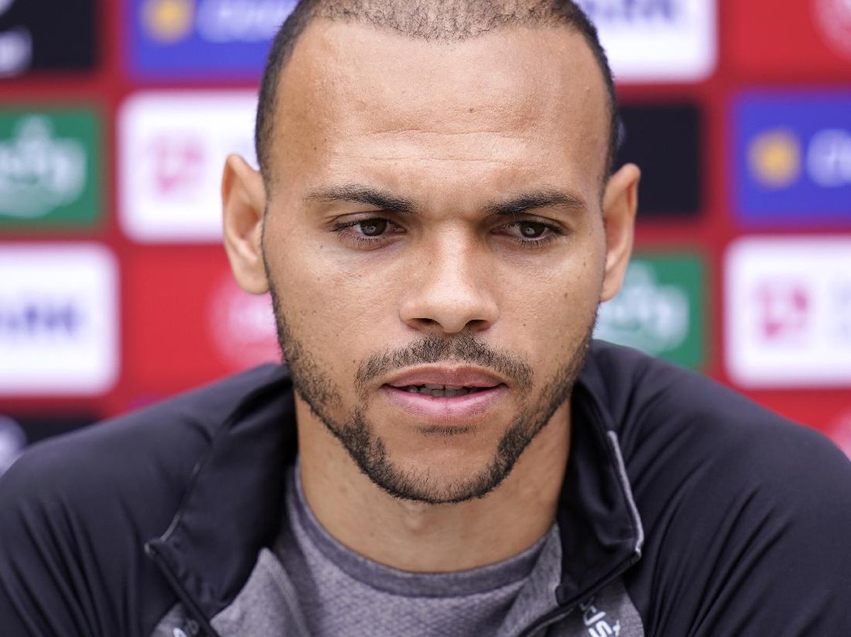 Martin Braithwaite setuju dijual Barcelona. (Foto: AP/Liselotte Sabroe)