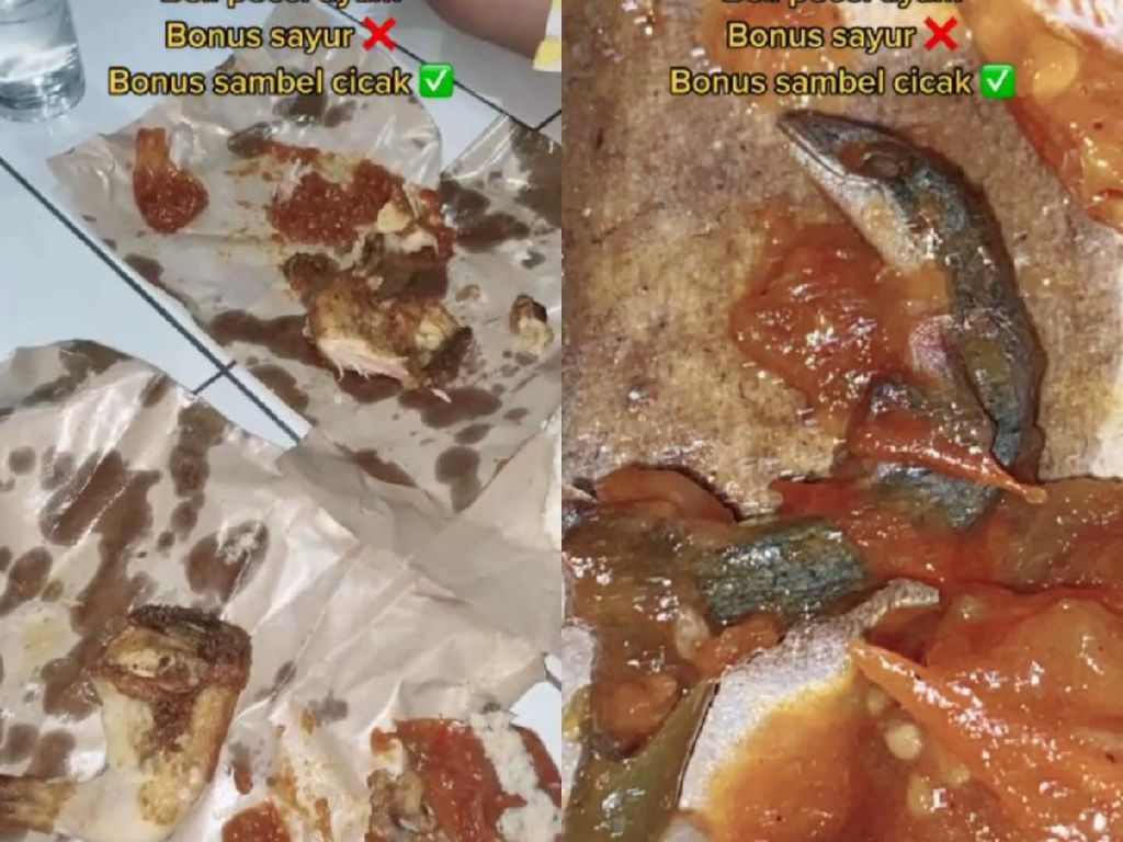 Jijik! Netizen Temukan Cicak dalam Sambal Pecel Ayam yang Lagi Dimakan