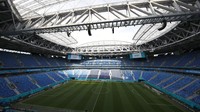 Laga Polandia vs Slovakia yang membuka Grup E Piala Eropa 2020, digelar di Krestovsky Stadium, Senin (14/6/2021) malam WIB. Anton Vaganov/Pool via AP.