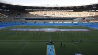Pertandingan Spanyol vs Swedia dihelat di La Cartuja stadium, Selasa (15/6/2021) dini hari WIB. Julio Munoz/Pool via AP.