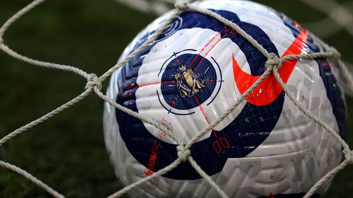 LONDON, ENGLAND - MAY 10: A detailed view of a Nike Flight Premier League match ball prior to the Premier League match between Fulham and Burnley at Craven Cottage on May 10, 2021 in London, England. Sporting stadiums around the UK remain under strict restrictions due to the Coronavirus Pandemic as Government social distancing laws prohibit fans inside venues resulting in games being played behind closed doors. (Photo by Catherine Ivill/Getty Images)