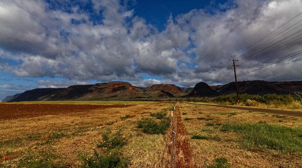 Road to Barking sands Missile range area south Kauai, Hawaii