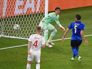 Babak I Selesai, Italia Memimpin 1-0 atas Swiss