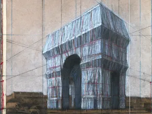 Foto: Rancangan Tampilan Baru Arc de Triomphe, Dibungkus Kain Biru