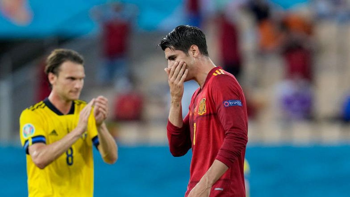 Alvaro Morata sampai tak bisa tidur usai hasil imbang Spanyol vs Swedia (Getty Images/Thanassis Stavrakis - Pool)