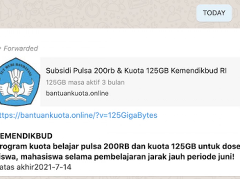 Subsidi Pulsa Rp 200 ribu dan Kuota 125 GB dari Kemendikbud, Hoax or Not? Subsidi Pulsa Rp 200 ribu dan Kuota 125 GB dari Kemendikbud, Hoax or Not?