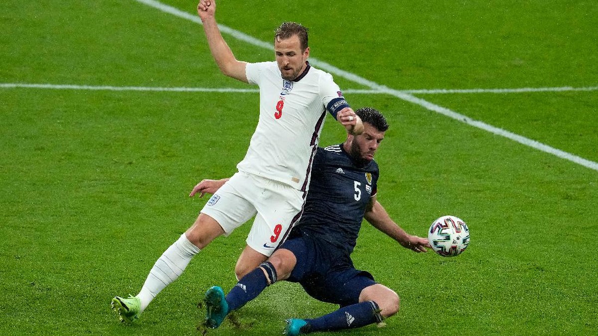 Inggris vs Skotlandia di babak pertama pertandingan Grup D Euro 2020 masih imbang 0-0. (Foto: Matt Dunham - Pool/Getty Images)