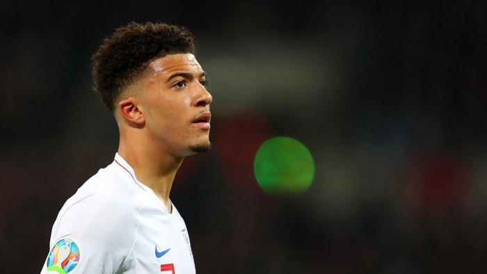 LONDON, ENGLAND - MARCH 22: Jadon Sancho of England during the 2020 UEFA European Championships Group A qualifying match between England and Czech Republic at Wembley Stadium on March 22, 2019 in London, United Kingdom. (Photo by Catherine Ivill/Getty Images)