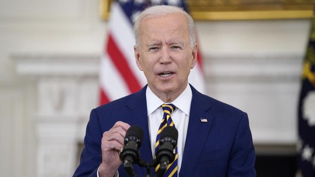 President Joe Biden speaks about reaching 300 million COVID-19 vaccination shots, in the State Dining Room of the White House, Friday, June 18, 2021, in Washington. (AP Photo/Evan Vucci)