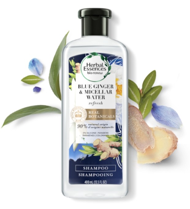 Herbal Essenses Blue Ginger & Micellar Water Refresh Shampoo/herbalessenses.com Herbal Essenses Blue Ginger & Micellar Water Refresh Shampoo