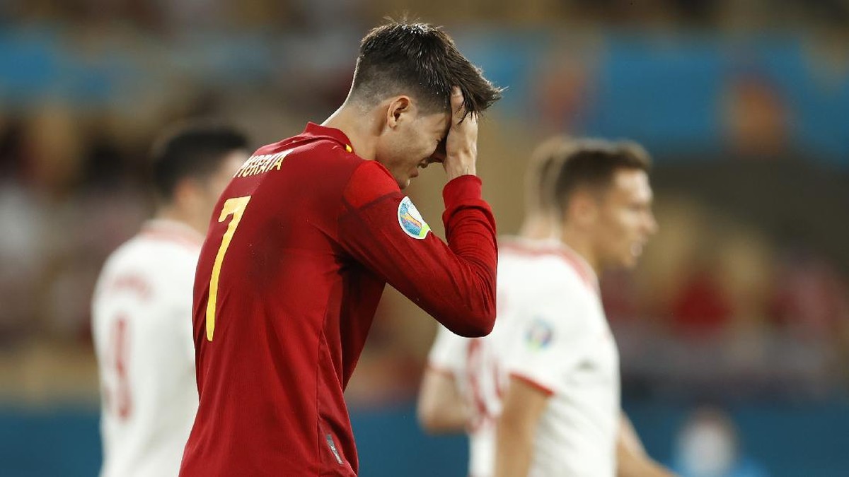 Striker Timnas Spanyol, Alvaro Morata. (Foto: Marcelo Del Pozo - Pool/Getty Images)