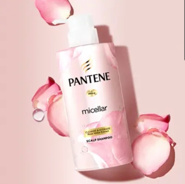 Pantene Micellar Rosewater Cleanse and Hydrate Shampoo/pantene.co.id Pantene Micellar Rosewater Cleanse and Hydrate Shampoo