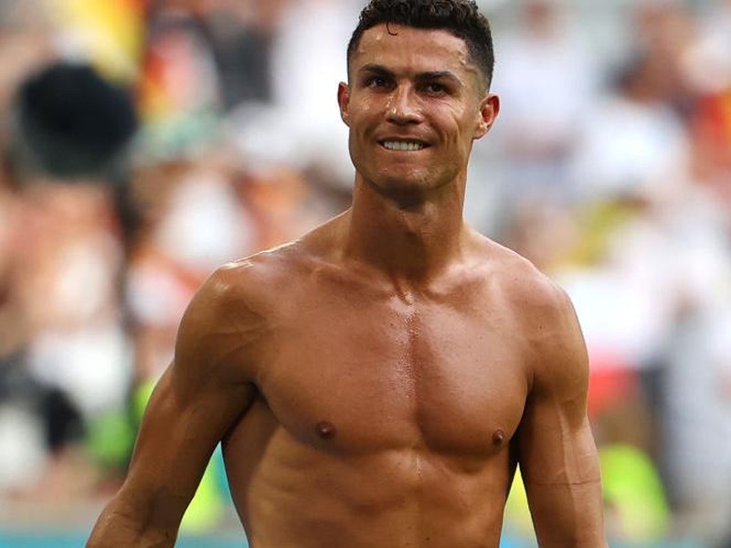 MUNICH, GERMANY - JUNE 19: Cristiano Ronaldo of Portugal looks dejected following defeat in the UEFA Euro 2020 Championship Group F match between Portugal and Germany at Football Arena Munich on June 19, 2021 in Munich, Germany. (Photo by Alexander Hassenstein/Getty Images)