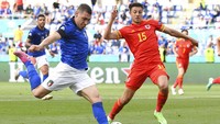 Italia vs Wales tersaji di Stadion Olimpico, Minggu (20/6/2021) malam WIB. Ryan Pierse, Pool via AP. AP/Ryan Pierse