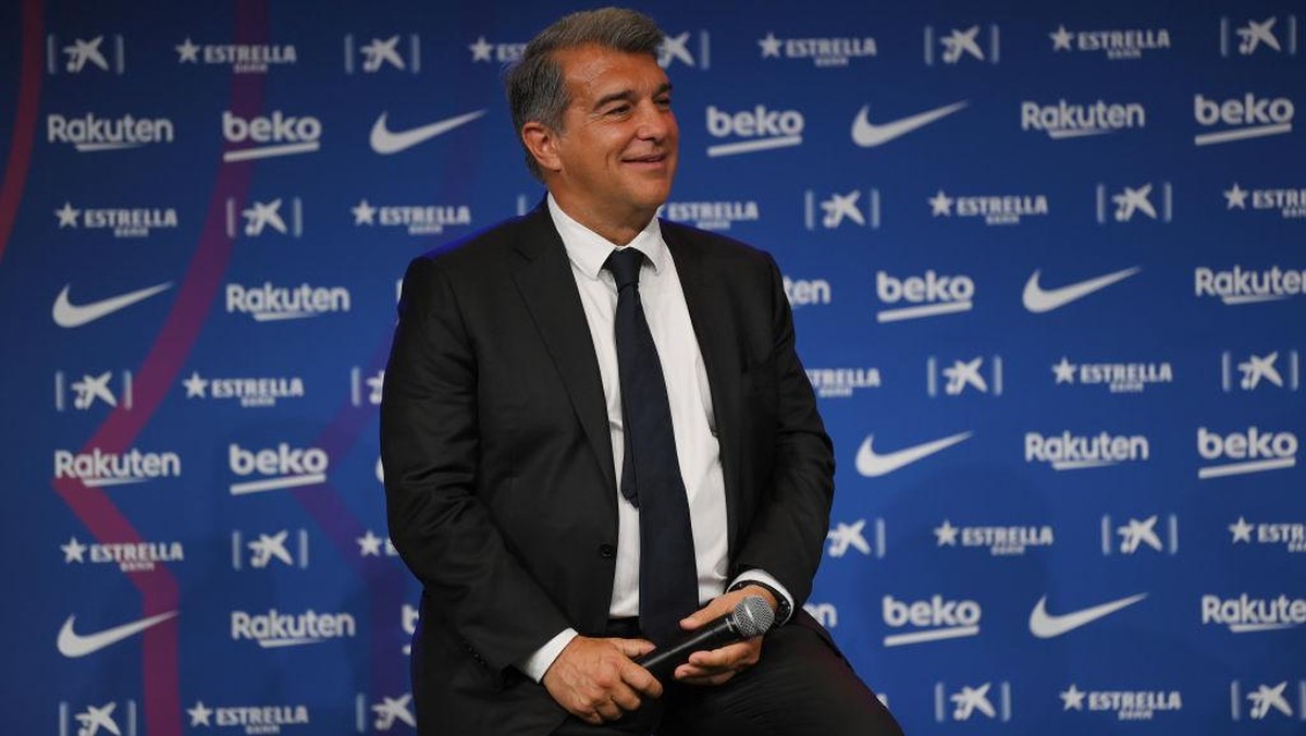 Presiden Barcelona, Joan Laporta. (Foto: Getty Images/David Ramos)