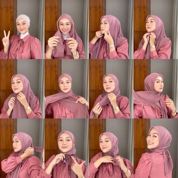 Tutorial hijab pashmina ala Indah Nada Puspita.