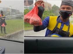 Bikin Haru! Pria Ini Rela Kehujanan demi Jualan Burgernya Laku