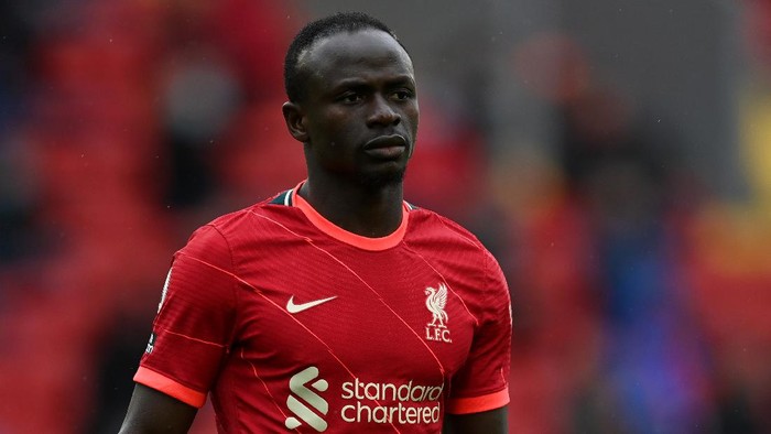 LIVERPOOL, ENGLAND - MAY 23: Sadio Mané of Liverpool during the Premier League match between Liverpool and Crystal Palace at Anfield on May 23, 2021 in Liverpool, England. (Photo by Gareth Copley/Getty Images)