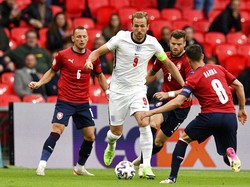 Pertandingan timnas Inggris vs Republik Ceko digelar di Stadion Wembley, Rabu (23/6/2021) dini hari WIB. Justin Tallis, Pool photo via AP.