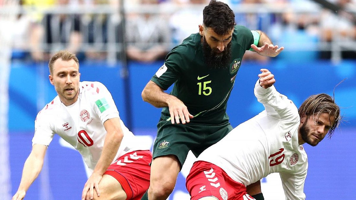 Lasse Schone (putih) saat bersama Christian Eriksen membela Timnas Denmark di Piala Dunia 2018. (Foto: Getty Images/Maddie Meyer)