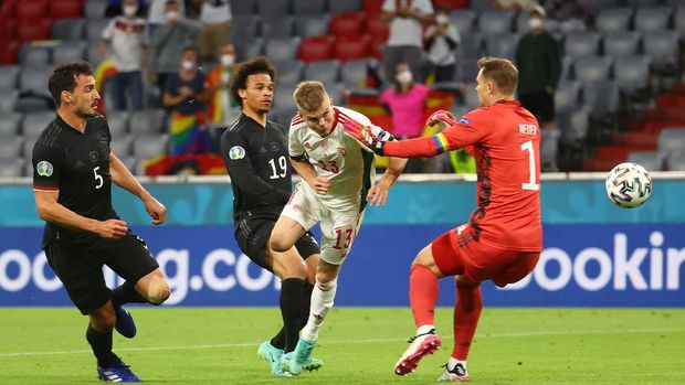Soccer Football - Euro 2020 - Group F - Germany v Hungary - Football Arena Munich, Munich, Germany - June 23, 2021 Hungary's Andras Schafer scores their second goal Pool via REUTERS/Kai Pfaffenbach