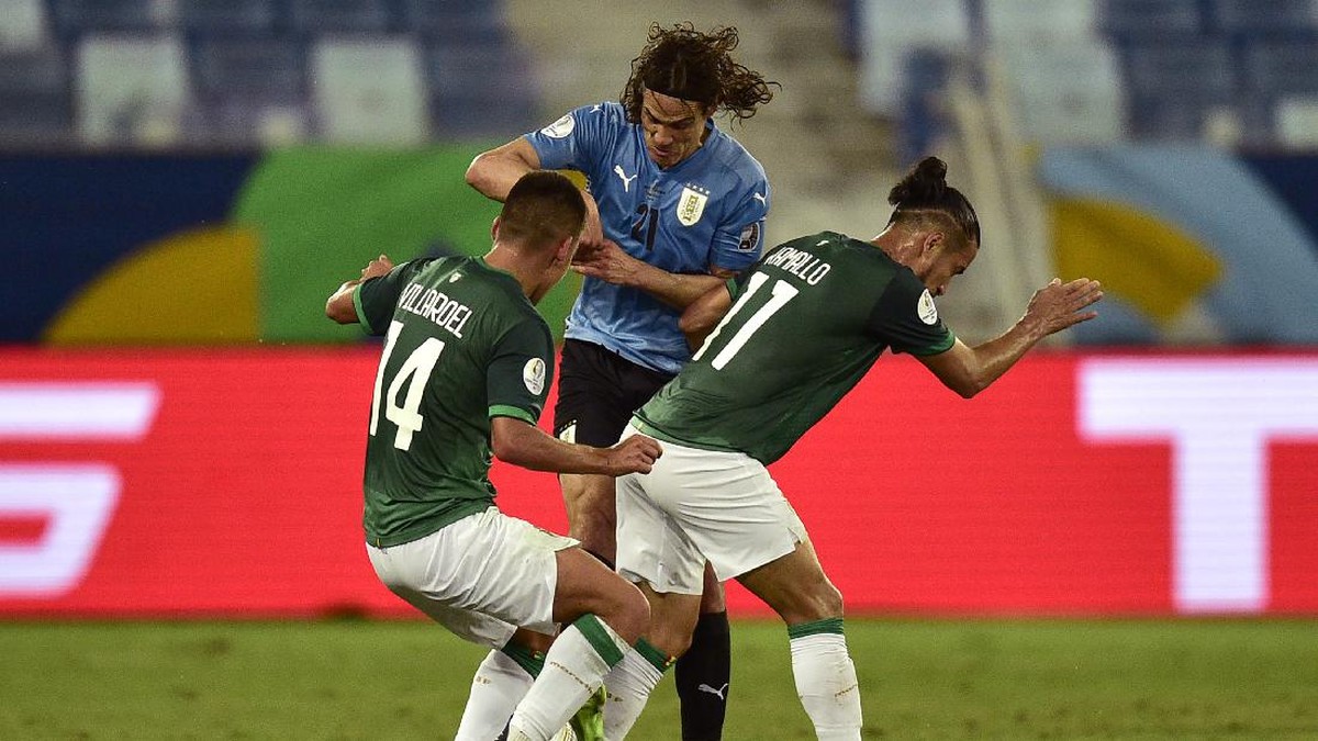Uruguay memastikan tiket ke perempatfinal usai mengalahkan Bolivia. (Foto: Getty Images/Rogerio Florentino)