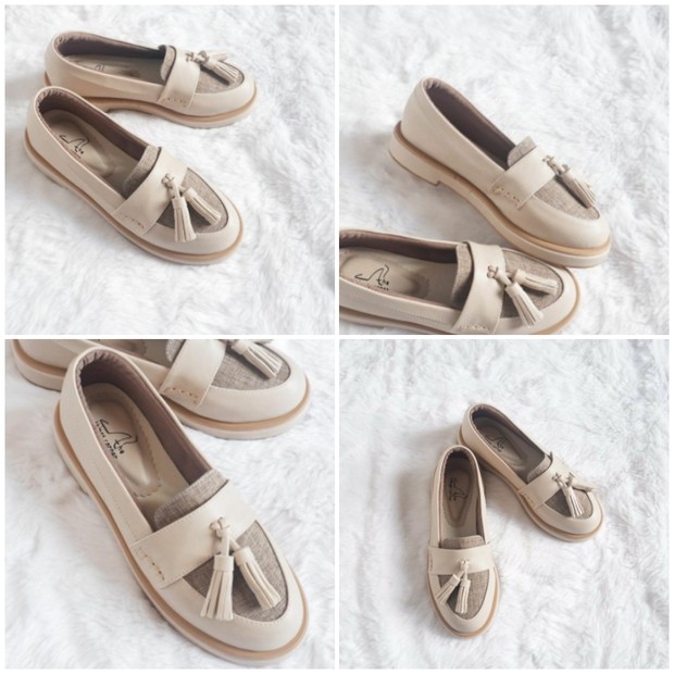 Loafers The Things Corner/instagram.com/thethingscorner Sepatu loafers wanita ini berbentuk slip on tanpa tali dengan sol nya yang tebal dan biasanya terbuat dari bahan leather