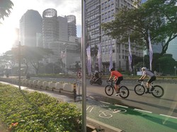 Masih Ada Pesepeda Road Bike Keluar Jalur Gowes Sudirman-Thamrin
