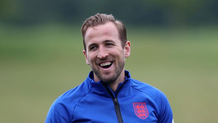BURTON UPON TRENT, ENGLAND - JUNE 24: Harry Kane of England during an England training session at St Georges Park on June 24, 2021 in Burton upon Trent, England. (Photo by Catherine Ivill/Getty Images)