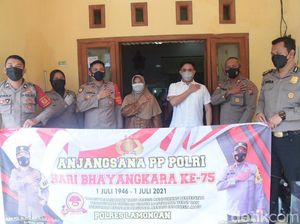 Polisi Lamongan Isi HUT Bhayangkara dengan Temui Purnawirawan