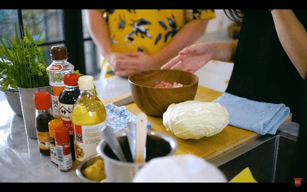 Foto: youtube.com/arnoldpoernomo/ Bahan - bahan membuat gyoza.