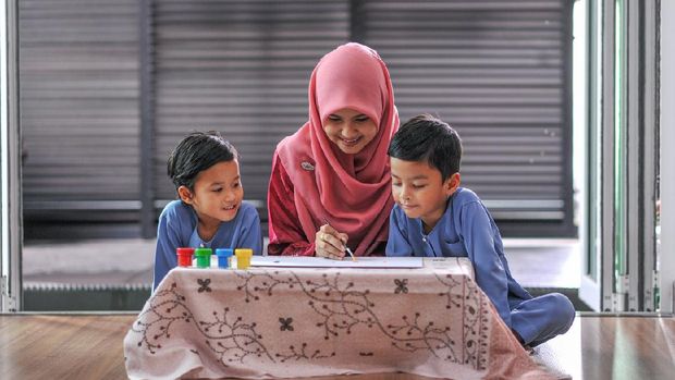 Ilustrasi anak membaca al quran