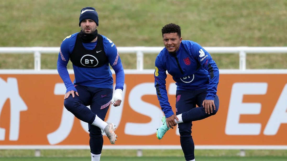 Luke Shaw antusias menanti Jadon Sancho di Manchester United (Getty Images/Catherine Ivill)