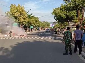 Motor Matik di Pacitan Ini Terbakar Gegara Tangki Bensin Bocor