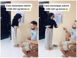 Kocak! Pria Ini Rebut Es Krim Istrinya dengan Trik Taruh Timbangan Badan
