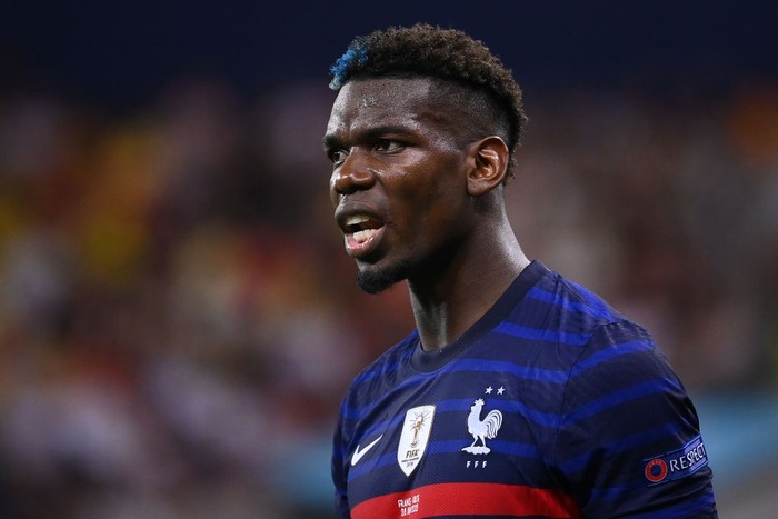 BUCHAREST, ROMANIA - JUNE 28: Paul Pogba of France looks on during the UEFA Euro 2020 Championship Round of 16 match between France and Switzerland at National Arena on June 28, 2021 in Bucharest, Romania. (Photo by Daniel Mihailescu - Pool/Getty Images)
