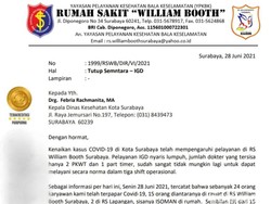 Beredar Surat RS William Booth Surabaya Minta Izin Lockdown