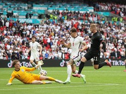 Sedangkan Inggris pun bersiap menghadapi pertandingan selanjutnya untuk merebut gelar juara Piala Eropa 2020. Getty Images/Catherine Ivill