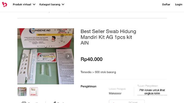 Penjual rapid test antigen eceran online di ecommerce