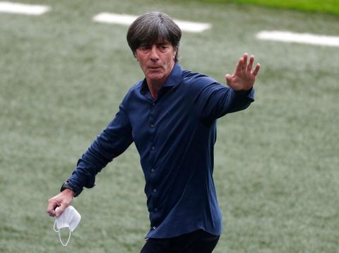 LONDON, ENGLAND - JUNE 29: Joachim Loew, Head Coach of Germany reacts prior to the UEFA Euro 2020 Championship Round of 16 match between England and Germany at Wembley Stadium on June 29, 2021 in London, England. (Photo by Matthew Childs - Pool/Getty Images)