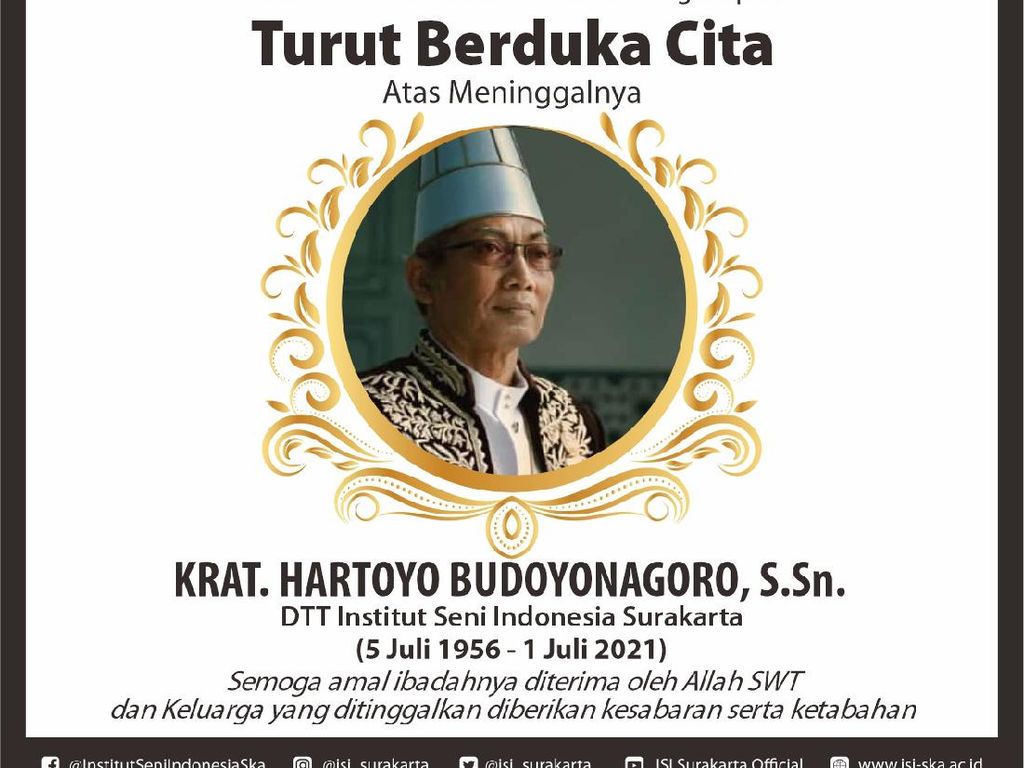 Dosen ISI Perias Keluarga Keraton Solo Meninggal Dunia Positif Corona Dosen ISI Perias Keluarga Keraton Solo Meninggal Dunia Positif Corona