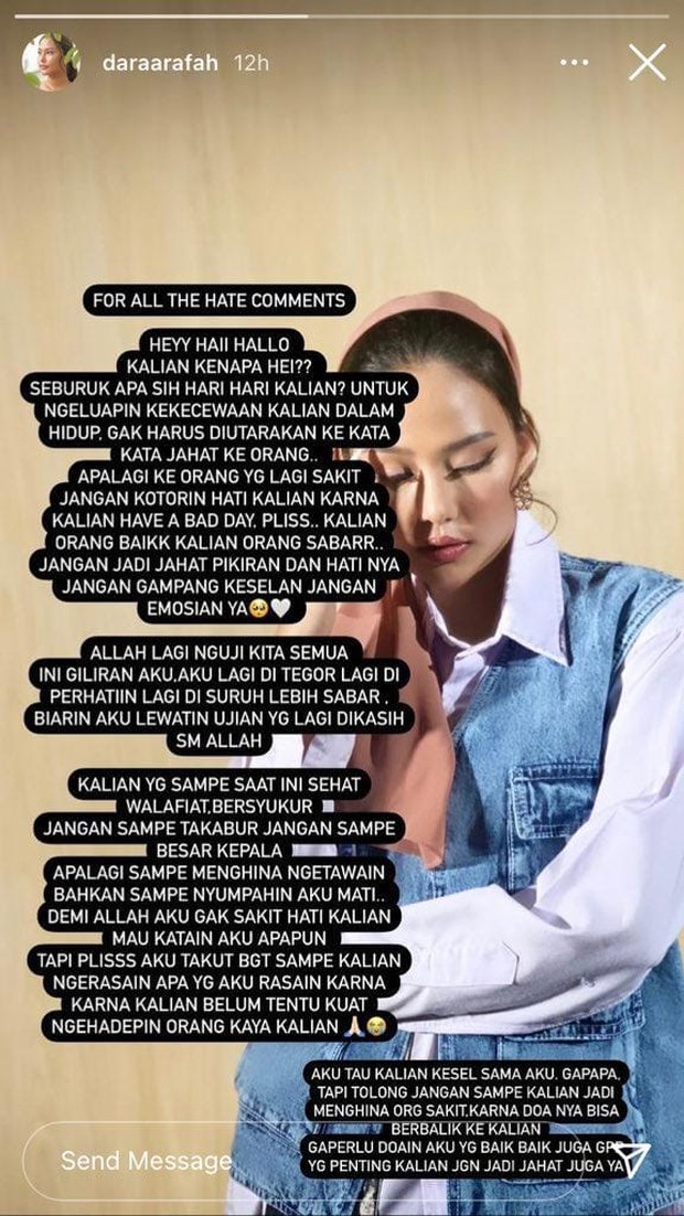 Instastory Dara Arafah Instastory Dara Arafah/instagram.com/daraarafah