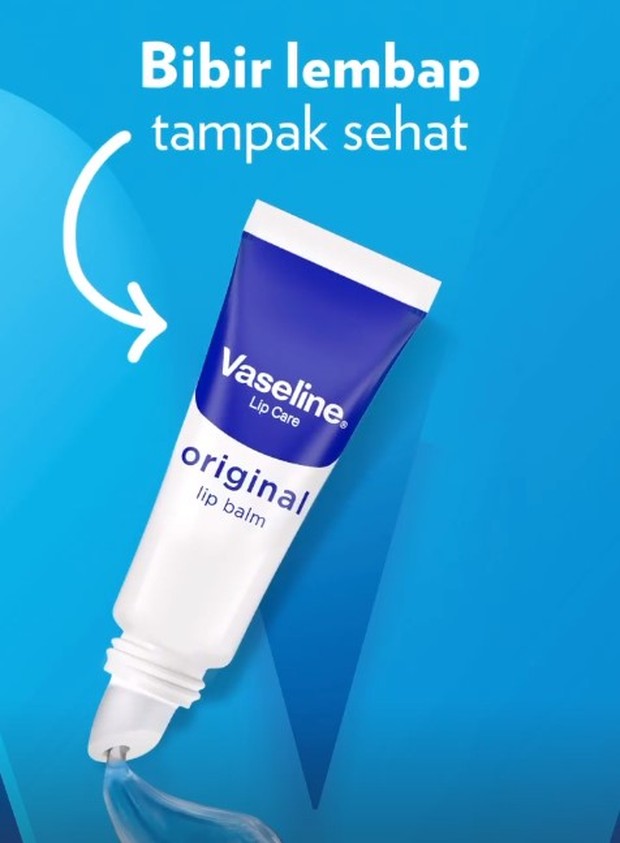 Original Lip Balm dengan kandungan 100% Vaseline Jelly yang melembapkan bibir kering dan pecah-pecah.