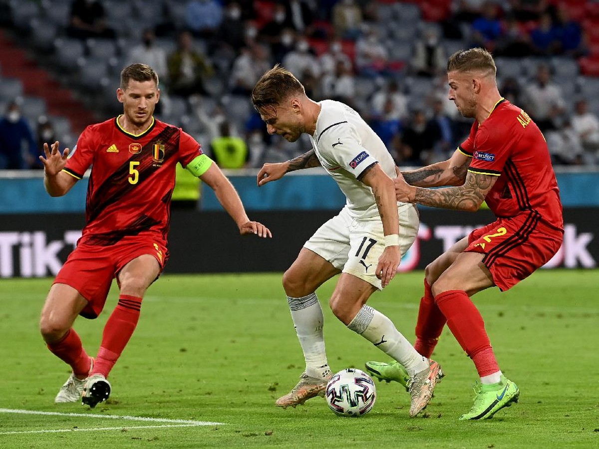 Link Live streaming Italia vs Belgia lihat di sini.(Foto: Getty Images/Christof Stache - Pool)