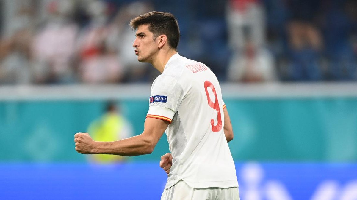 Gerard Moreno di laga Swiss vs Spanyol. (Foto: Getty Images/Kirill Kudryavstev - Pool)