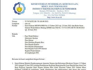 Beberapa Civitas Akademika Terpapar COVID-19, ITS Terapkan WFH 10 Hari Beberapa Civitas Akademika Terpapar COVID-19, ITS Terapkan WFH 10 Hari