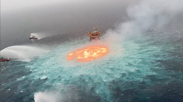 Keboocoran pipa gas ini terjadi di Semenanjung Yucatan, Meksiko.
